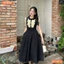 Đầm thiết kế BEMINE cổ sen dáng chữ A ngực phối bèo phù hợp đi làm, đi chơi-MT9612