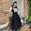 Đầm thiết kế BEMINE cổ sen dáng chữ A ngực phối bèo phù hợp đi làm, đi chơi-MT9612
