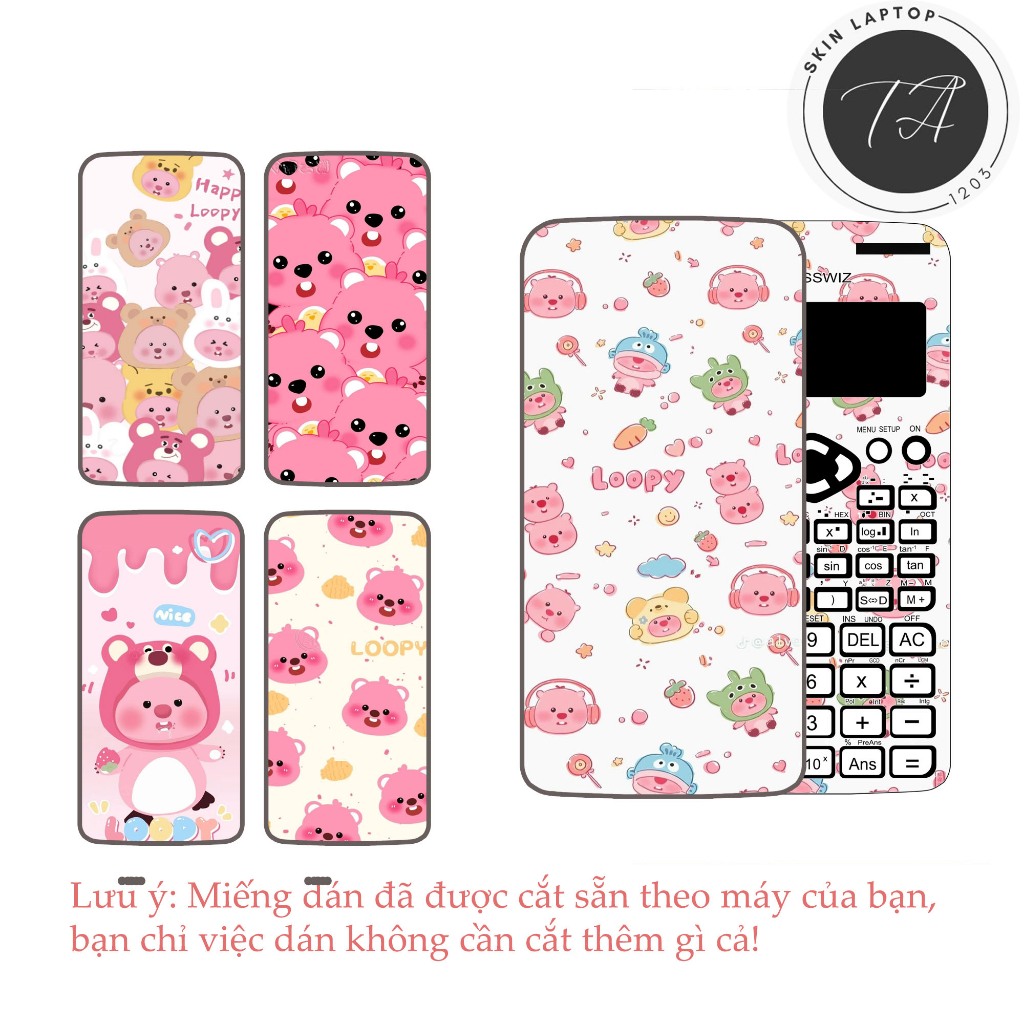 Skin Decal dán máy tính Casio fx570, fx580, fx880 in hình Loopy 2 đã ...