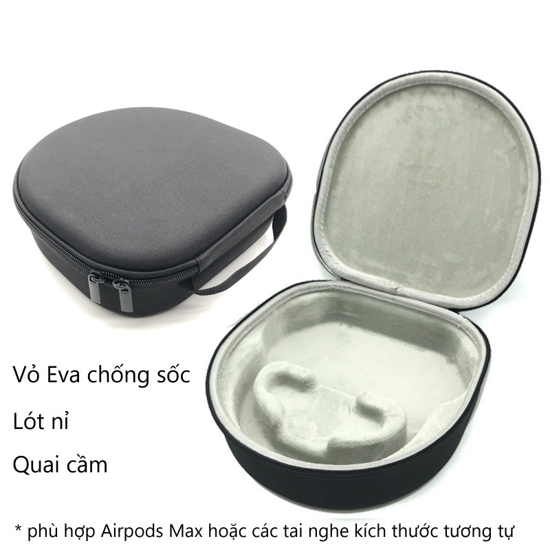 Hộp đựng tai nghe chụp tai Airpods Max chất liệu EVA cứng chông