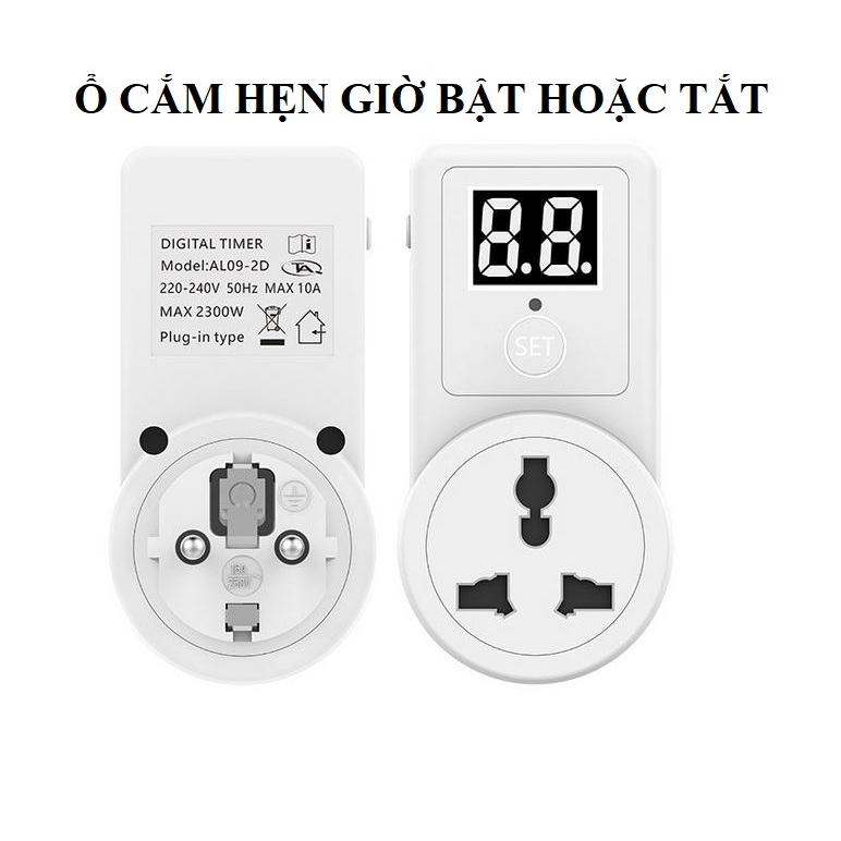Ổ cắm hẹn giờ AL-09-2D bật hoặc tắt sử dụng đơn giản 220V 10A 2200W ổ ...