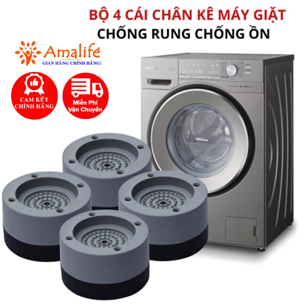 Ảnh Bộ 4 miếng đế đệm cao su lót kê chân máy giặt chống rung chống ồn - Chính hãng Amalife 1