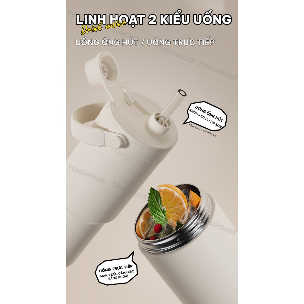 Ly giữ nhiệt khắc tên SIMPLE 735ml, cốc nước nóng lạnh inox 316 cao cấp có quai xách tiện lợi – TUHUHOUSE | BigBuy360 - bigbuy360.vn