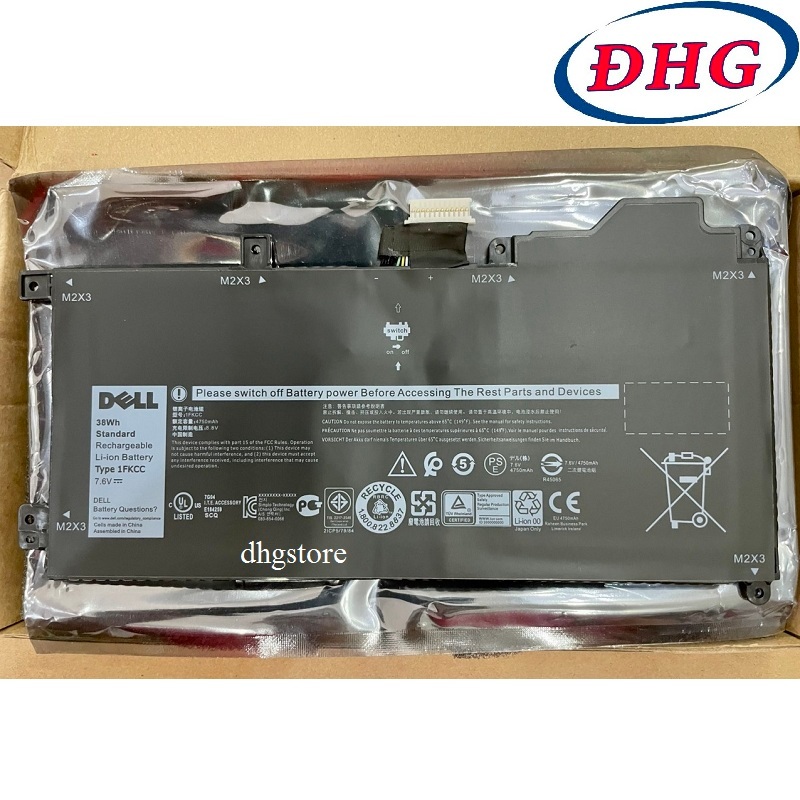 Pin laptop Dell Latitude 7200 7210 2-IN-1, KWWW4 D9J00 9NTKM 1FKCC 38Wh ...