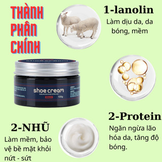 Kem dưỡng đồ da Shoes Cream chăm sóc dưỡng ẩm bão dưỡng da cho xe hơi, giày dép, áo da khỏi nứt nẻ