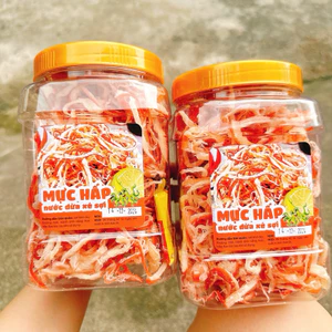 Mực Thái Xé Sợi Hấp Dừa Loại ngon đặc biệt- 1Hộp Vuông 500gr