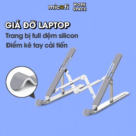 Giá Đỡ Laptop Micofi Tản Nhiệt, Kê Laptop Máy Tính Bảng Nhôm, Đế Kê Laptop Gaming 15.6Inch Kim Loại Inch Gấp Gọn 17 Inch