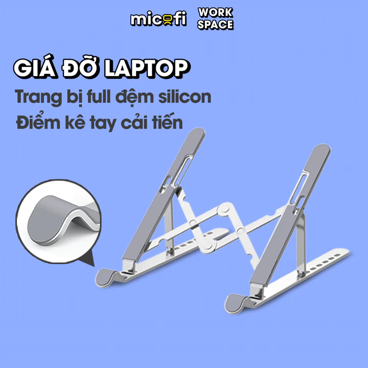 Giá Đỡ Laptop Micofi Tản Nhiệt, Kê Laptop Máy Tính Bảng Nhôm, Đế Kê Laptop Gaming 15.6Inch Kim Loại Inch Gấp Gọn 17 Inch