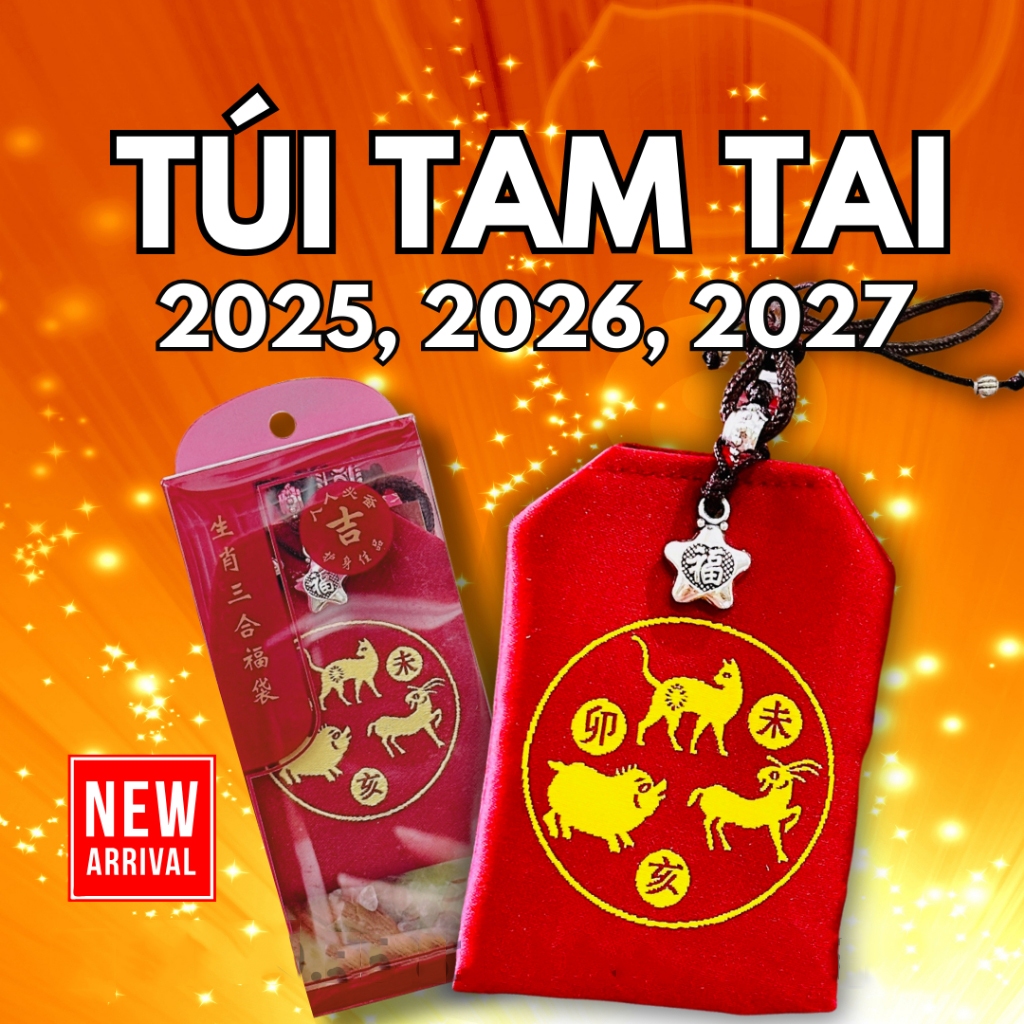 Túi Giải Hạn Tam Tai 2025 2026 2027 cho các tuổi HỢI - MÃO - MÙI [Đã Khai Quang]