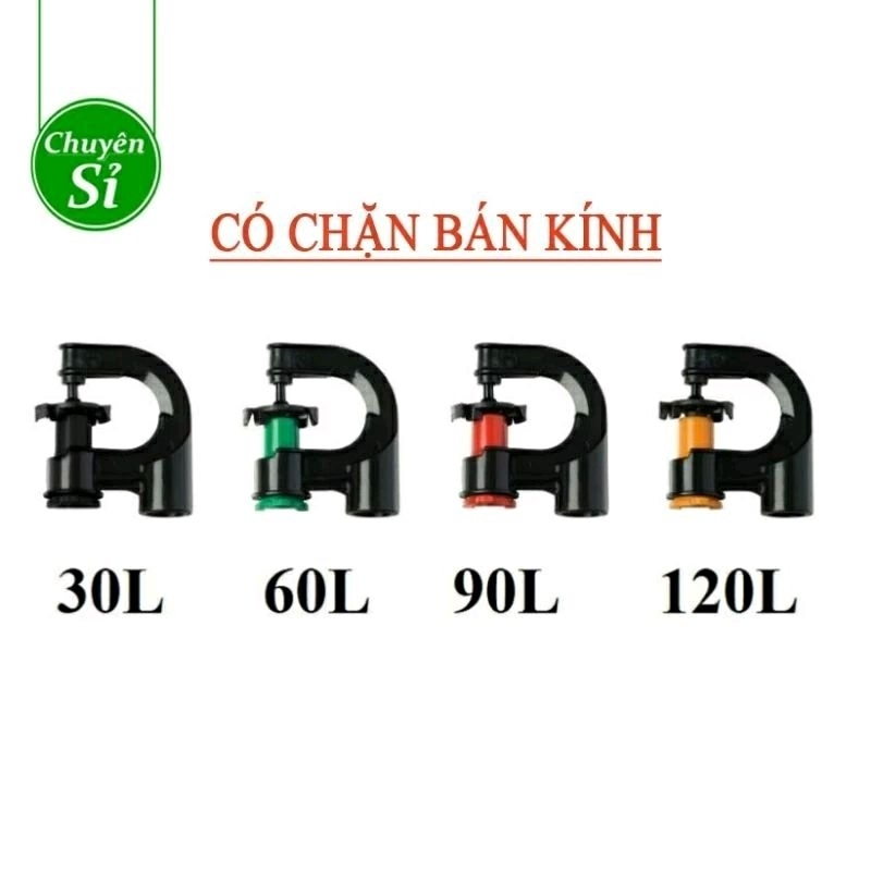 10 cái [ 10 cái ] béc tưới g5 đuôi 10mm 30 60 90 200 120l /h , xài ống 8x10 hoặc 10x12 đều được