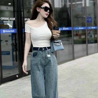 Áo thun lệch vai dáng Vừa Người Chất Mềm