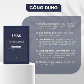 [CÔNG TY] Hộp 10 Miếng Mặt nạ SMAS phục hồi, cấp ẩm và dịu da Smas Peptide Silk Mask