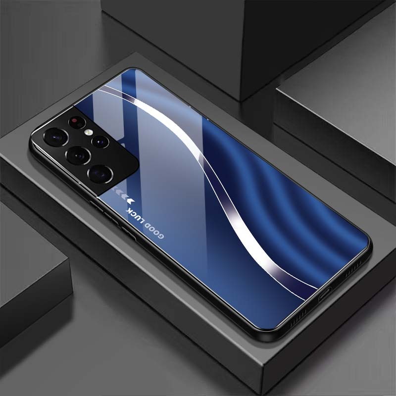 Ốp Lưng cho SAMSUNG GALAXY S21 ULTRA Mặt lưng kính cường lực, cao cấp Họa tiết