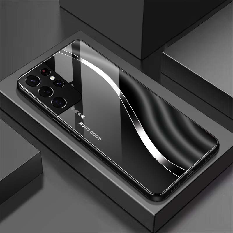 Ốp Lưng cho SAMSUNG GALAXY S21 ULTRA Mặt lưng kính cường lực, cao cấp Họa tiết