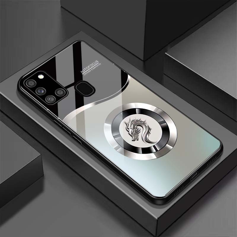 Ốp Lưng cho SAMSUNG A21S Mặt lưng kính cường lực, cao cấp Họa tiết