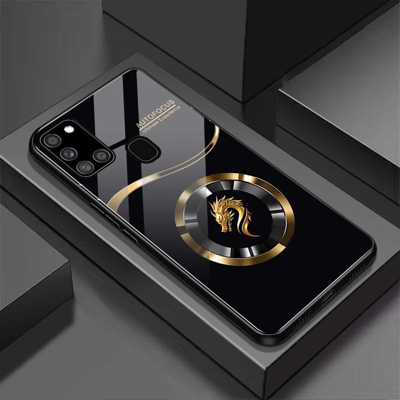 Ốp Lưng cho SAMSUNG A21S Mặt lưng kính cường lực, cao cấp Họa tiết