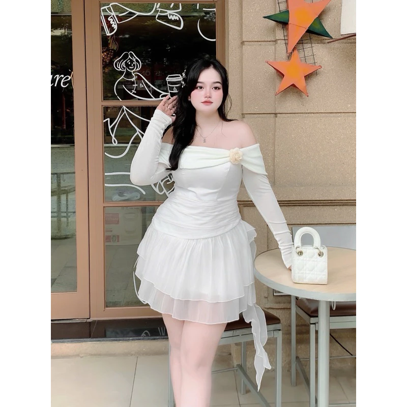 ĐẦM BIGSIZE ĐI TIỆC TAFPA TRỄ VAI TAY DÀI