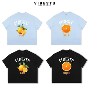 Áo Thun Local Brand VIBESTU "Quýt Làm Cam Chịu", Áo Thun Boxy Form Rộng Unisex 250Gsm 100% Cotton