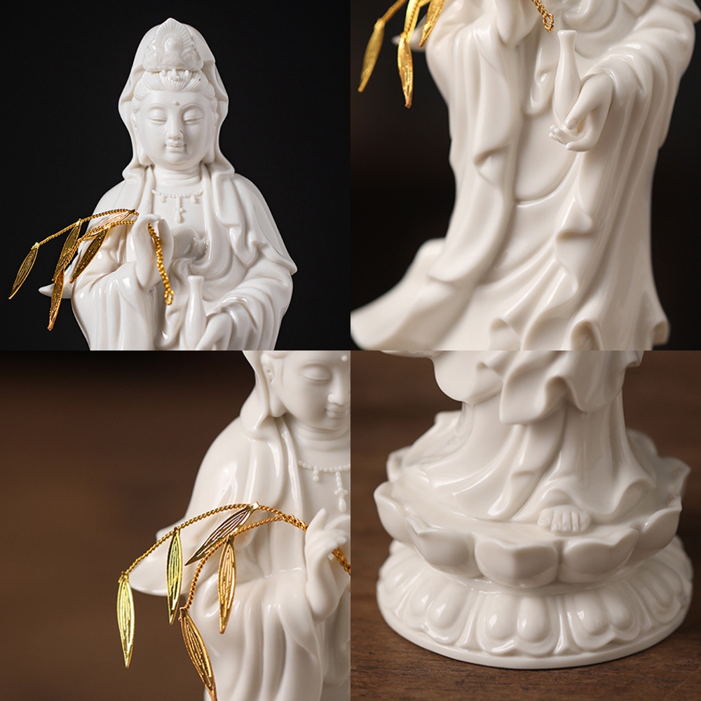 Bộ Tượng Ta Bà Tam Thánh Gốm Sứ Cao Cấp, Tam Thánh Phật, Tượng Phật Decor, Trang Trí Phong Thuỷ, Nhà Cửa