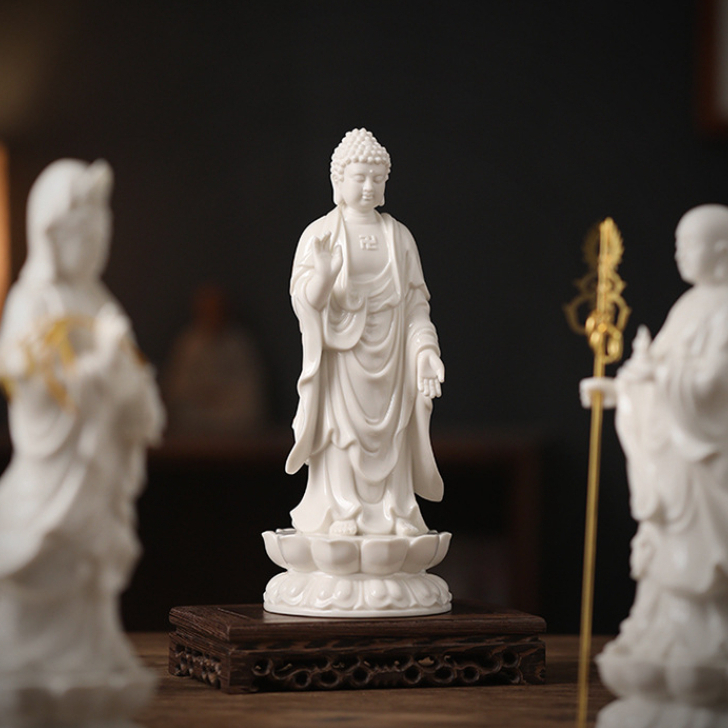 Bộ Tượng Ta Bà Tam Thánh Gốm Sứ Cao Cấp, Tam Thánh Phật, Tượng Phật Decor, Trang Trí Phong Thuỷ, Nhà Cửa