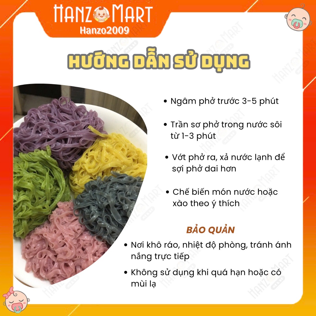 Phở gạo rau củ ăn liền hữu cơ cho bé ăn dặm HT FOODS 350gr