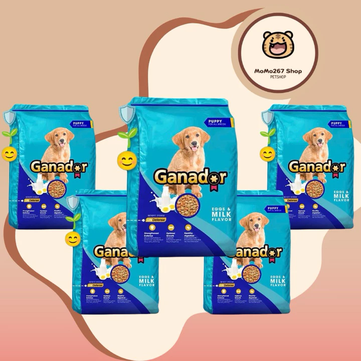 5gói x 400gram Thức ăn cho chó con Ganador Puppy Egg and Milk - Vị Trứng và Sữa -Thức ăn hạt cho chó – 6