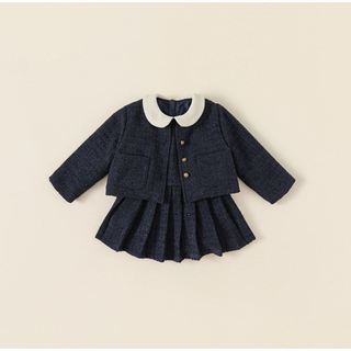 𝐀𝐩𝐫𝐢𝐥 𝐛𝐞́𝐛𝐞́ - MBang SET váy dạ cao cấp xanh than ấm áp sang chảnh thanh lịch cho bé gái mùa đông