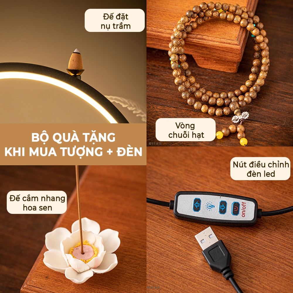 Tượng Phật Thích Ca Mâu Ni Gốm Tử Sa Cao Cấp Cao 31x25cm, Đặt Bàn Thờ, Trang Trí Phong Thủy