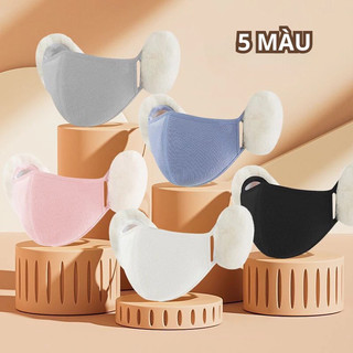 Khẩu trang  bịt tai vải lông cừu giữ ấm chống bụi mịn, bảo vệ tai ủ ấm chống gió lạnh mùa đông 🌸 tuyển sỉ🌸
