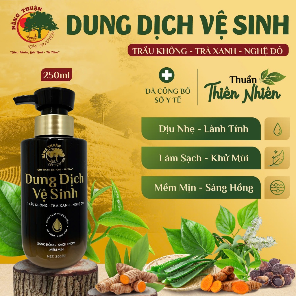 Dung Dịch Vệ Sinh Phụ Khoa, Lá Trầu Không Hằng Thuận Tây Nguyên Dung Tích 120-250ml