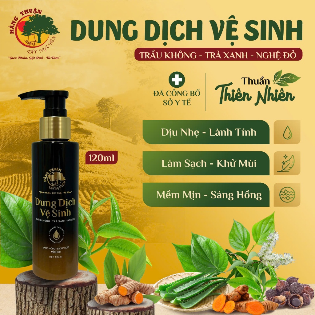 Dung Dịch Vệ Sinh Phụ Khoa, Lá Trầu Không Hằng Thuận Tây Nguyên Dung Tích 120-250ml