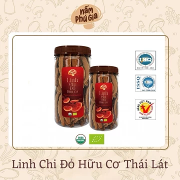 Nấm Linh Chi Đỏ Hữu Cơ Thái Lát | Nấm Phú Gia