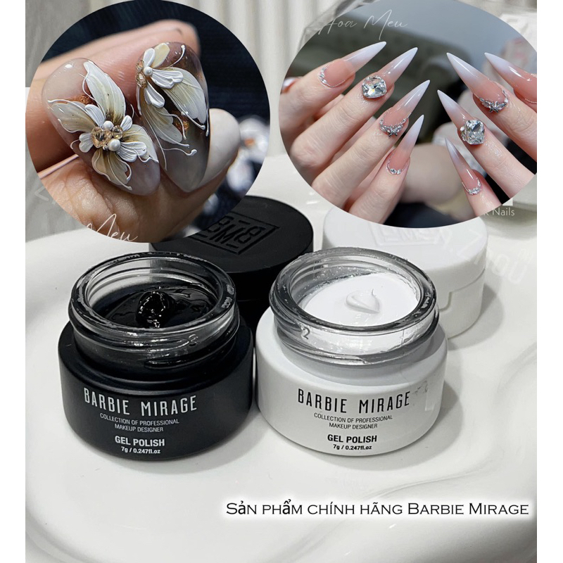 Gel vẽ nổi Babire đặc chuyên vẽ Hoa Gel,dặm Ombre trắng (loại mới đổi vỏ)
