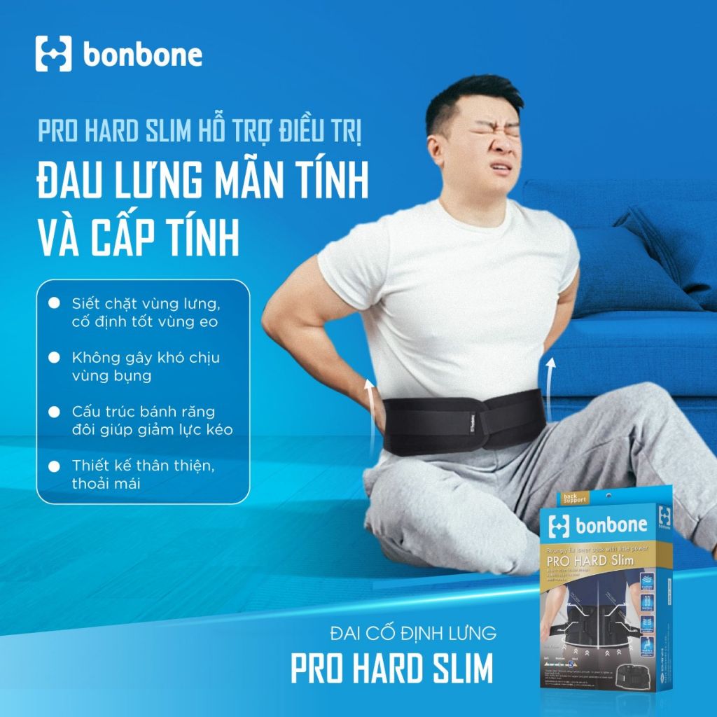 Đai lưng Bonbone Pro Hard Slim cố định nâng đỡ cột sống, giảm đau thắt lưng