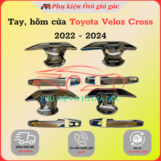 Ốp tay nắm, hõm cửa xe Toyota Veloz Cross đời 2022 - HIỆN NAY - nhựa ABS Mạ Crom cao cấp, sáng bóng