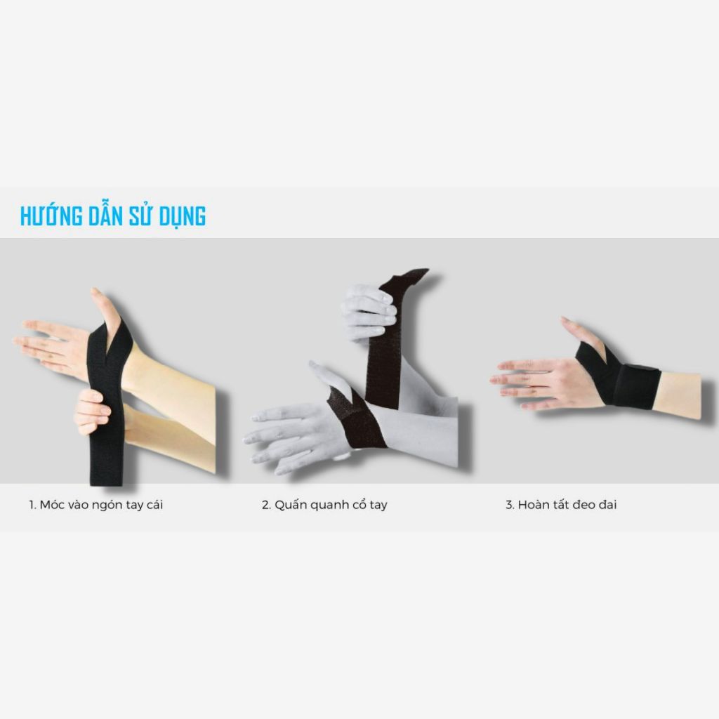 Đai cố định cổ tay Bonbone Wrist Bandage Freesize chất liệu đàn hồi, phù hợp cho người chơi thể thao