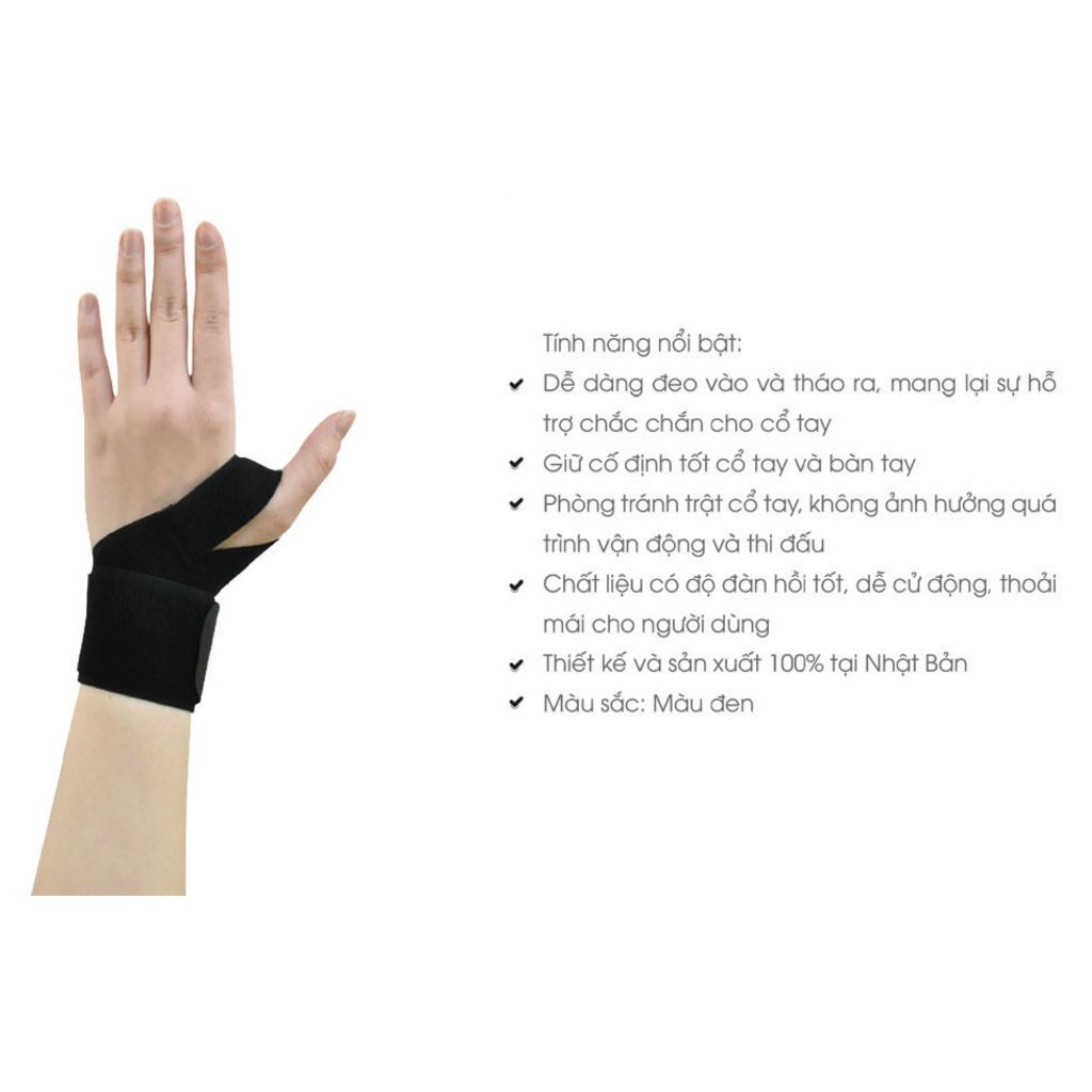 Đai cố định cổ tay Bonbone Wrist Bandage Freesize chất liệu đàn hồi, phù hợp cho người chơi thể thao