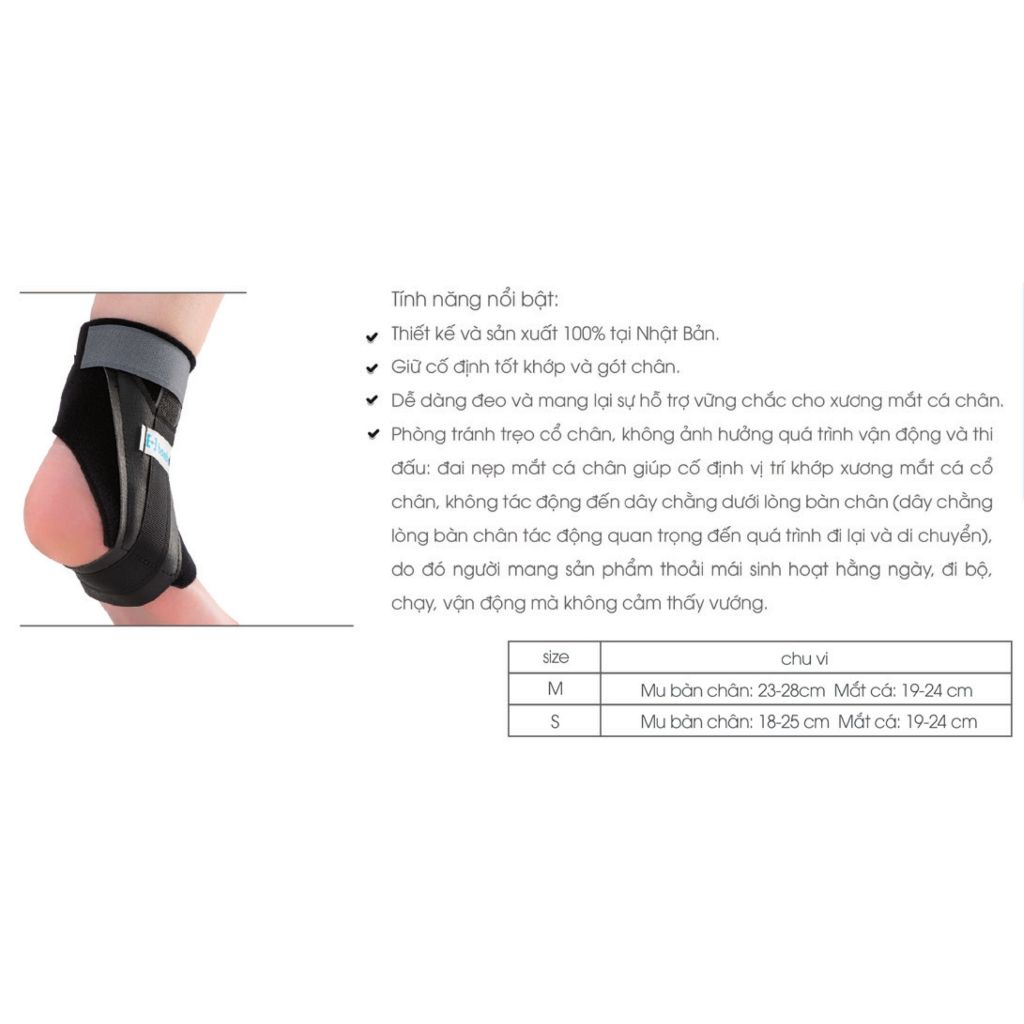 Đai nẹp mắt cá chân Bonbone Dragon Fly cố định cổ bàn chân chống lật bong gân mắt cá chân