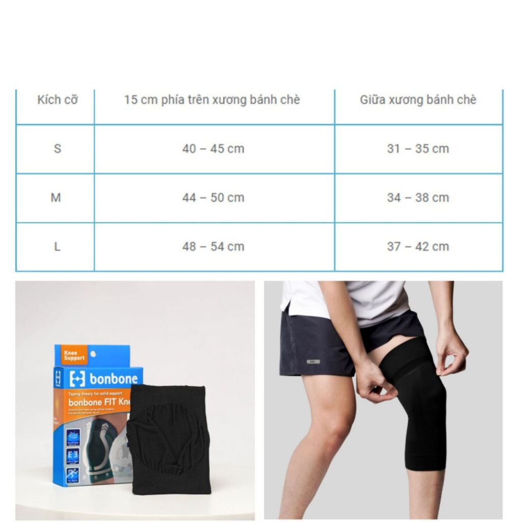 Đai hỗ trợ đầu gối - Bonbone Fit Knee sản xuất 100% tại Nhật Bản