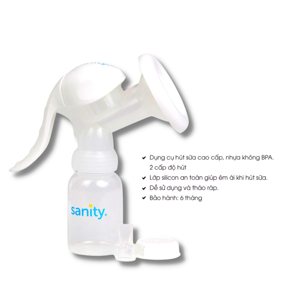 Dụng cụ hút sữa bằng tay Sanity AP-154AM phễu silicon an toàn, êm ái cho mẹ - Bảo hành 6 tháng