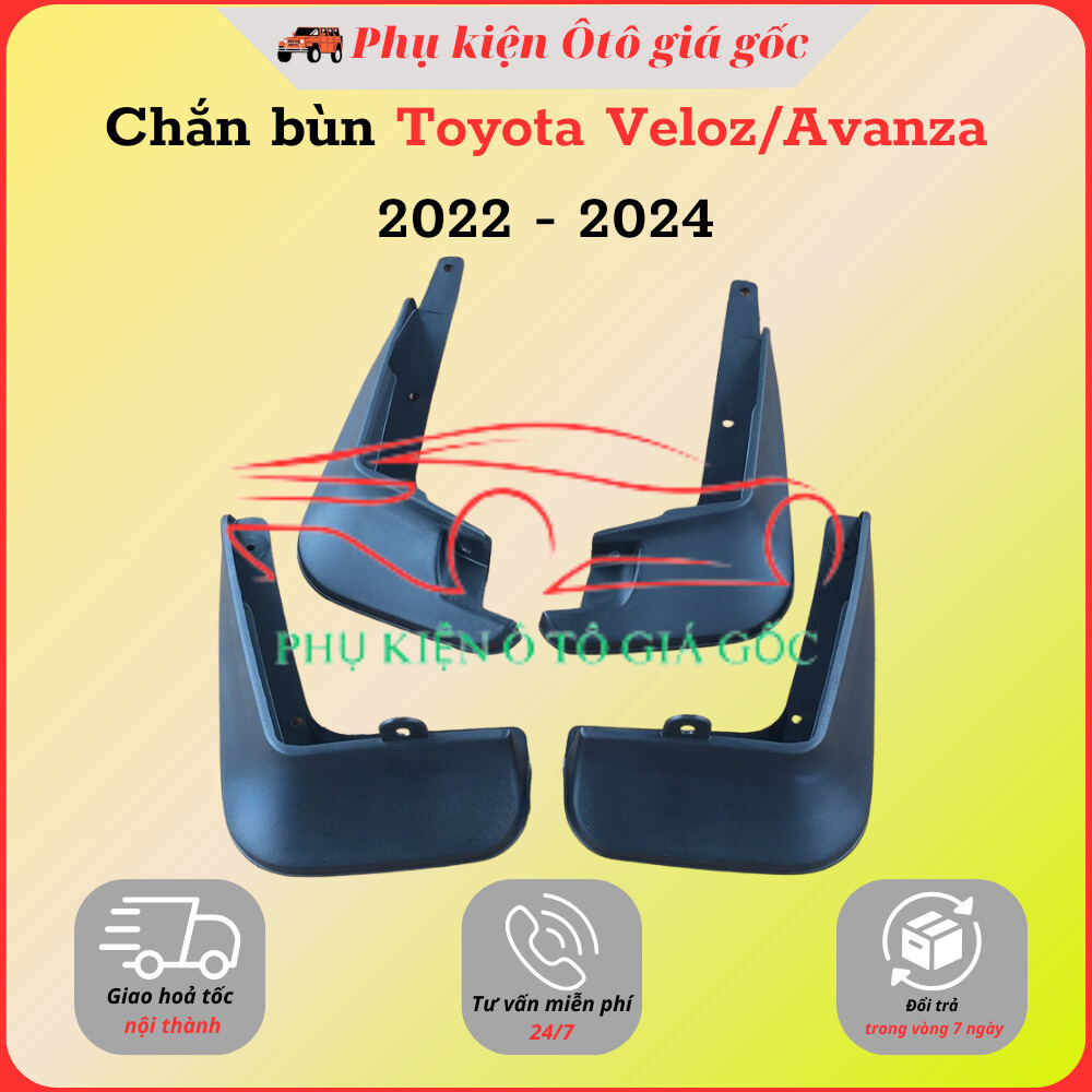 Bộ 4 chắn bùn xe Toyota Veloz Cross, Avanza đời 2022 - HIỆN NAY - nhựa dẻo ABS cao cấp (Kèm ốc vít)
