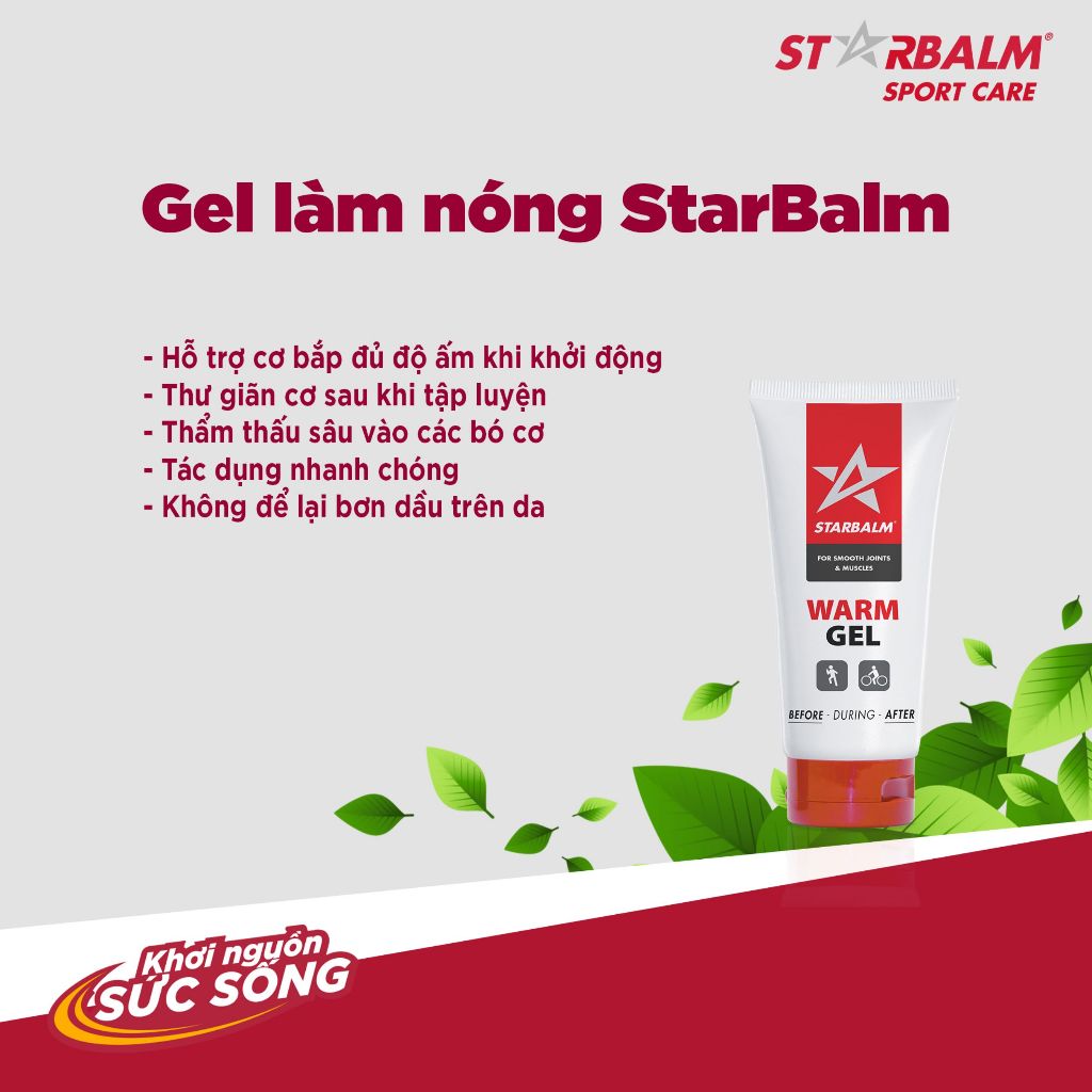 Gel làm nóng Starbalm Warm Gel 25ml 100ml giúp làm ấm nóng các vùng cơ tránh chấn thương vận động