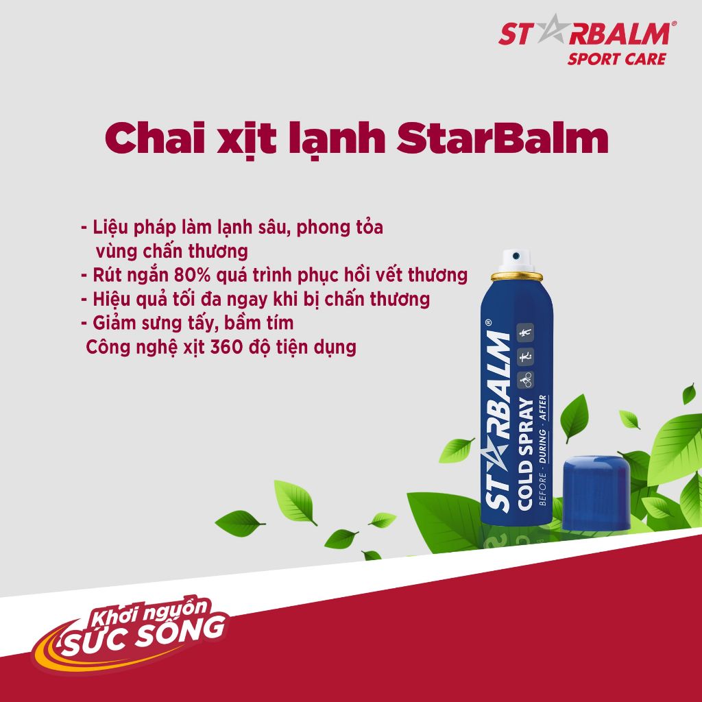 Chai xịt lạnh giảm đau Starbalm Cold Spray 150ml làm lạnh cơ giảm sưng đau