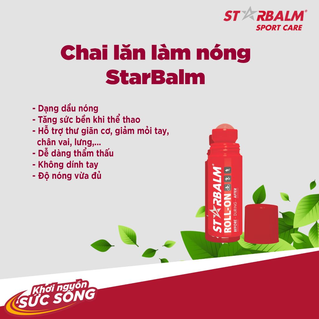 Chai lăn làm nóng cơ Starbalm 75ml làm ấm cơ bắp tăng sức bền vận động