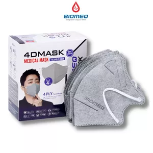 Hộp 20 cái Khẩu trang y tế BIOMEQ MASK 4D 4 lớp vải dệt và vi lọc siêu an toàn