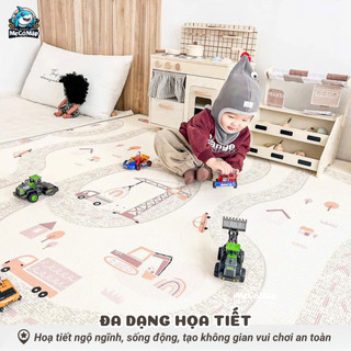 Thảm Xốp Cho Bé Pakey Chống Nước, Thảm Cuộn Phủ XPE 2 Mặt Họa Tiết Dày 2cm Cho Bé Tập Bò Tập Đi