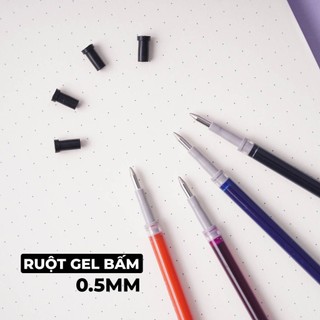 Ngòi Bút Gel Bấm 0.5mm, Ruột Bút Gel CLASSMATE Mực Xanh Đen Đỏ Tím, Nét Trơn Và Nhanh Khô CL-GR103