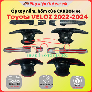 Ốp tay nắm, hõm cửa CACBON xe Toyota Veloz đời 2022 - HIỆN NAY - Vân CARBON cao cấp