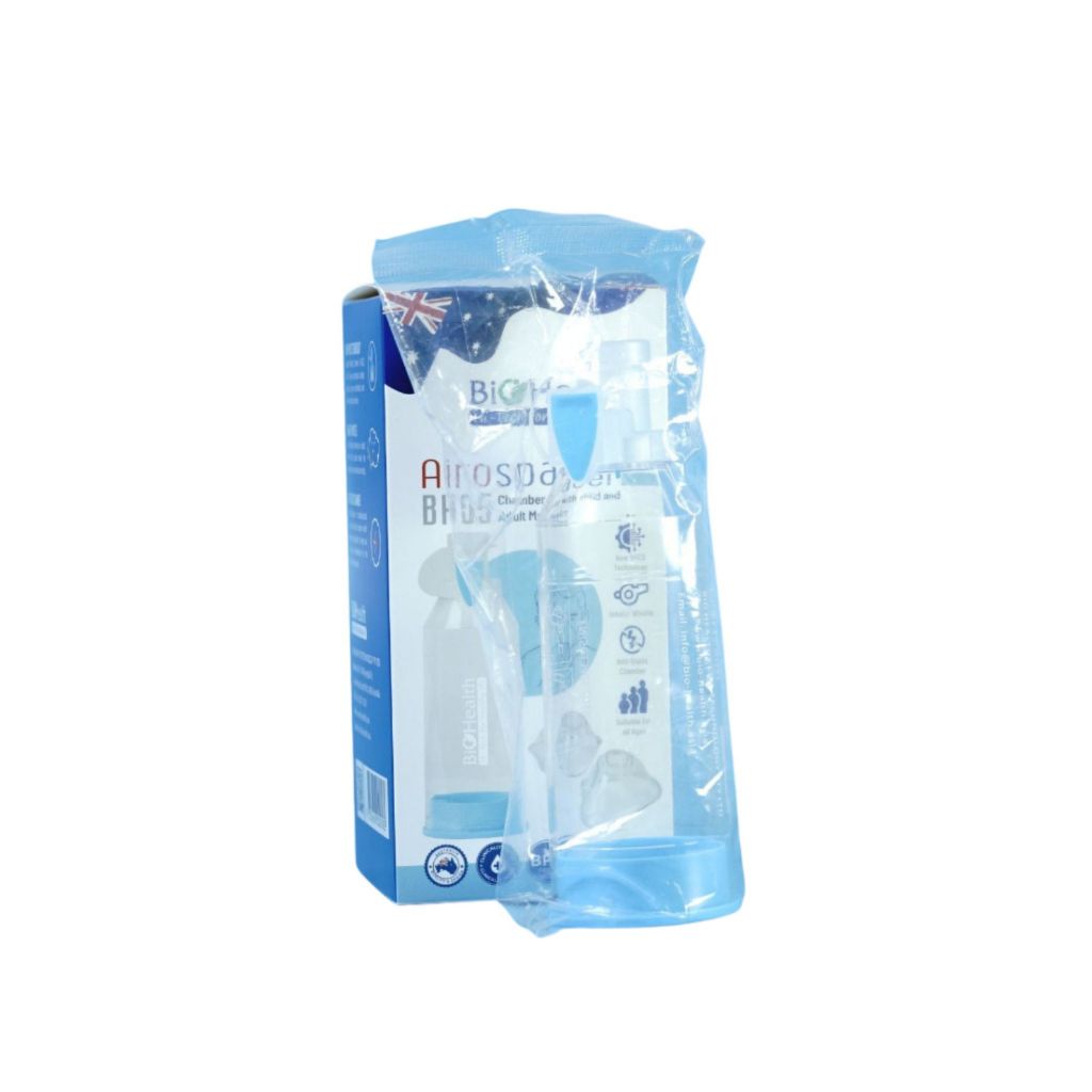 Buồng đệm khí dung BioHealth BH05 - Van 2 chiều thể tích 220ml xông mũi họng dành cho người lớn và trẻ em