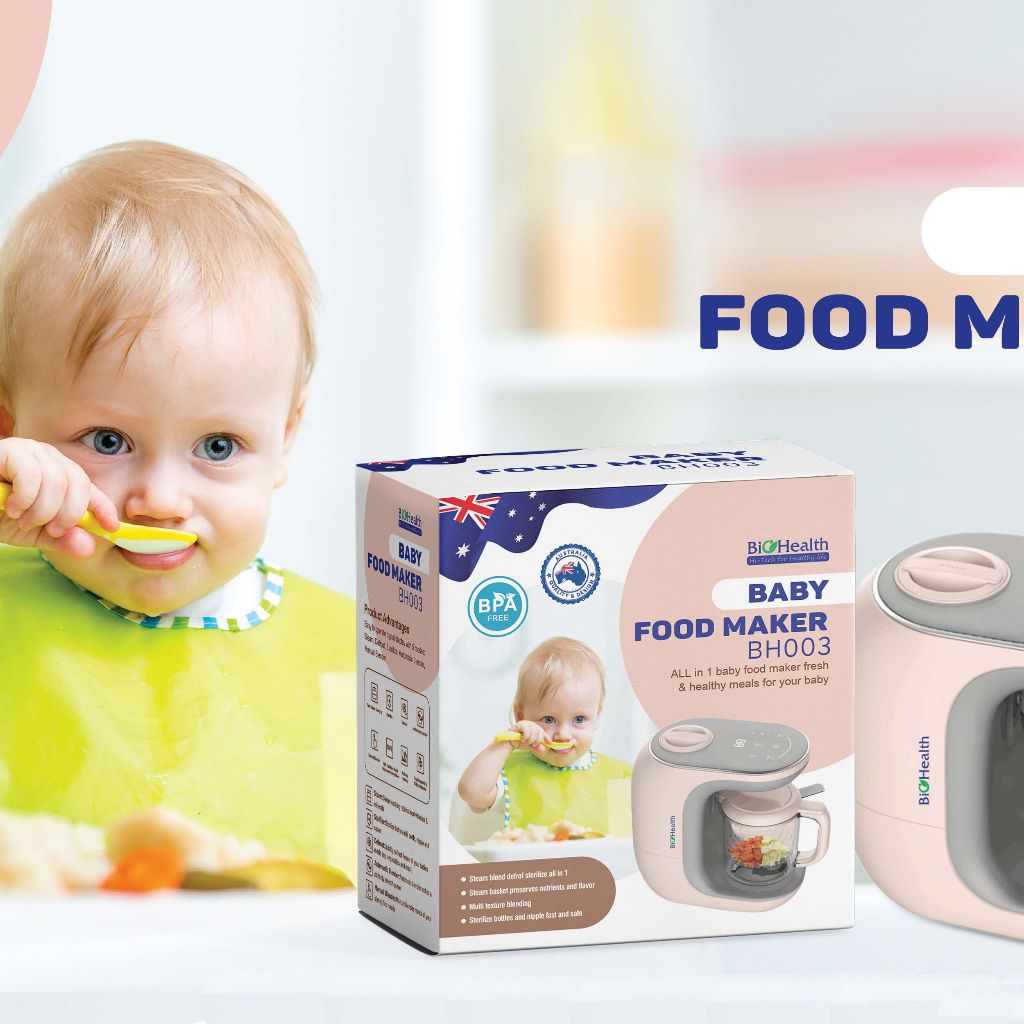 Máy làm thức ăn dặm cho bé BioHealth BH003 tích hợp nhiều tính năng